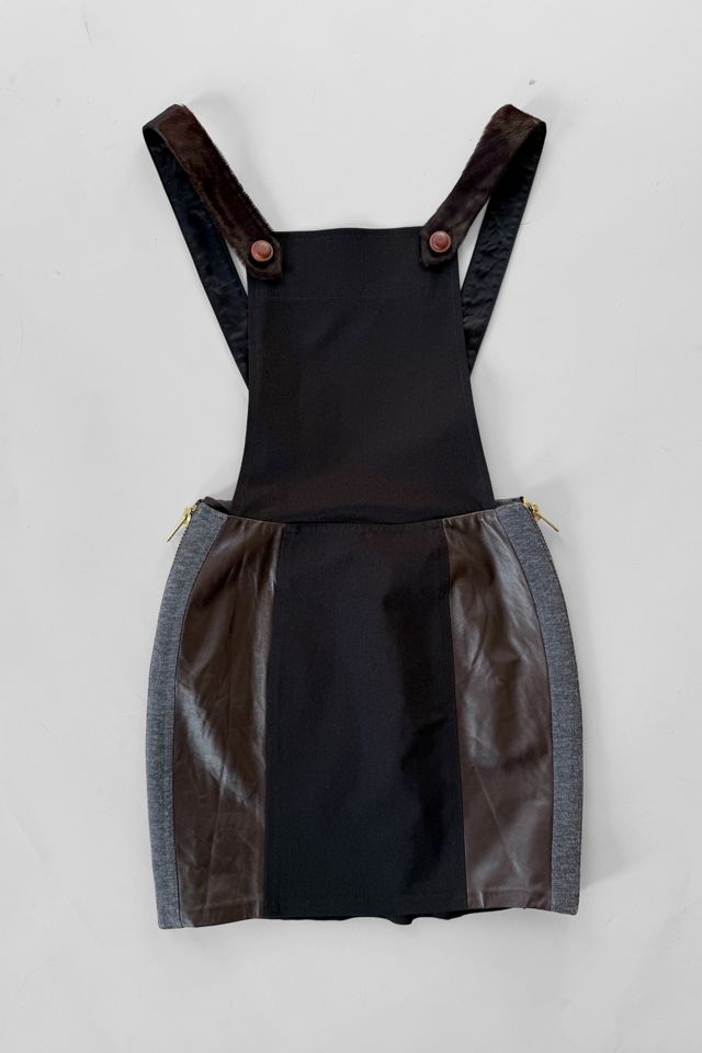 90s Minimalist Leather Panel MiniSkirt Jumper Selected by MARMALADE #1
