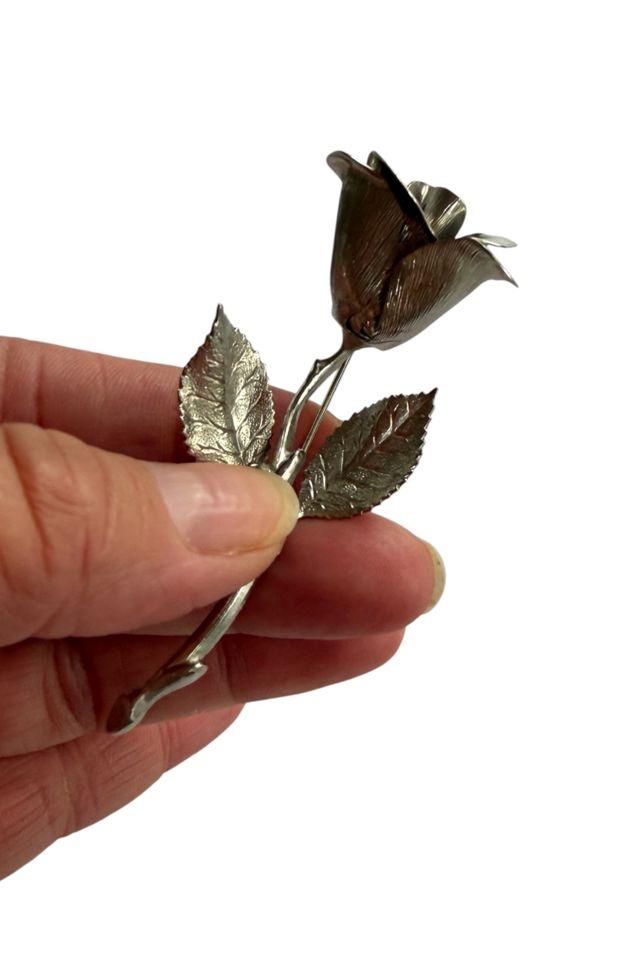 Vintage Silver Rose Brooch Selected By Ankh By Racquel #1