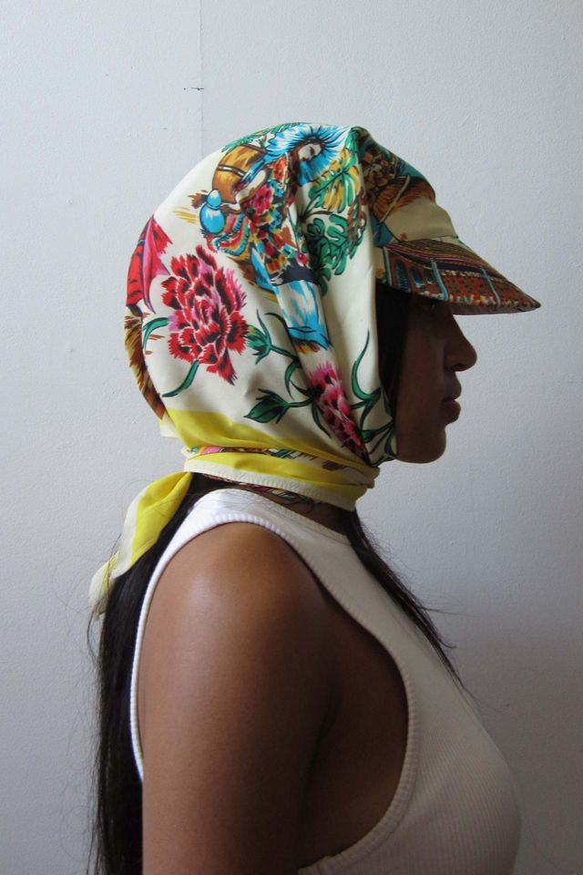 Highdive one-of-a-kind THE EDIE Scarf Hat in Aztec Marigold Print #1