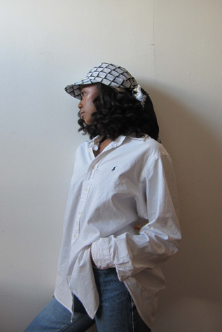 Highdive one-of-a-kind THE EDIE Scarf Hat in Miami Pearl Print