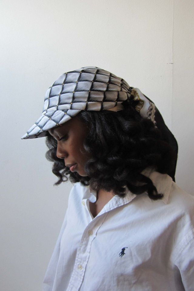 Highdive one-of-a-kind THE EDIE Scarf Hat in Miami Pearl Print #1