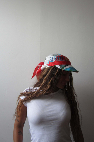 Highdive one-of-a-kind THE EDIE Scarf Hat in Salt Saint Marie Print