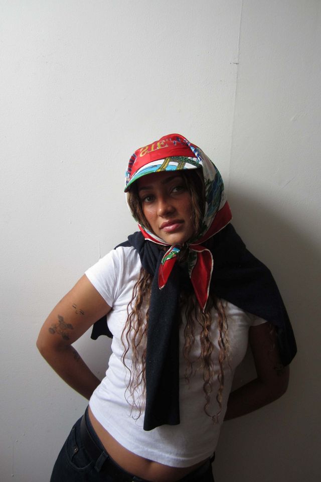 Highdive one-of-a-kind THE EDIE Scarf Hat in Salt Saint Marie Print #1