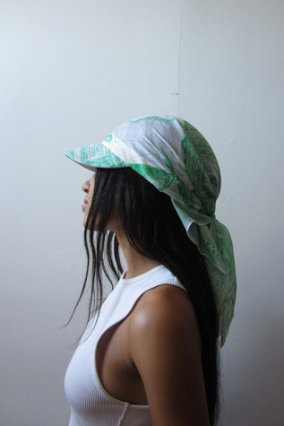 Highdive one-of-a-kind THE EDIE Scarf Hat in Stars Over Kaua'i Print