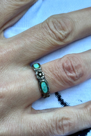 Art Deco Turquoise & Silver Ring Selected by Nomad Vintage