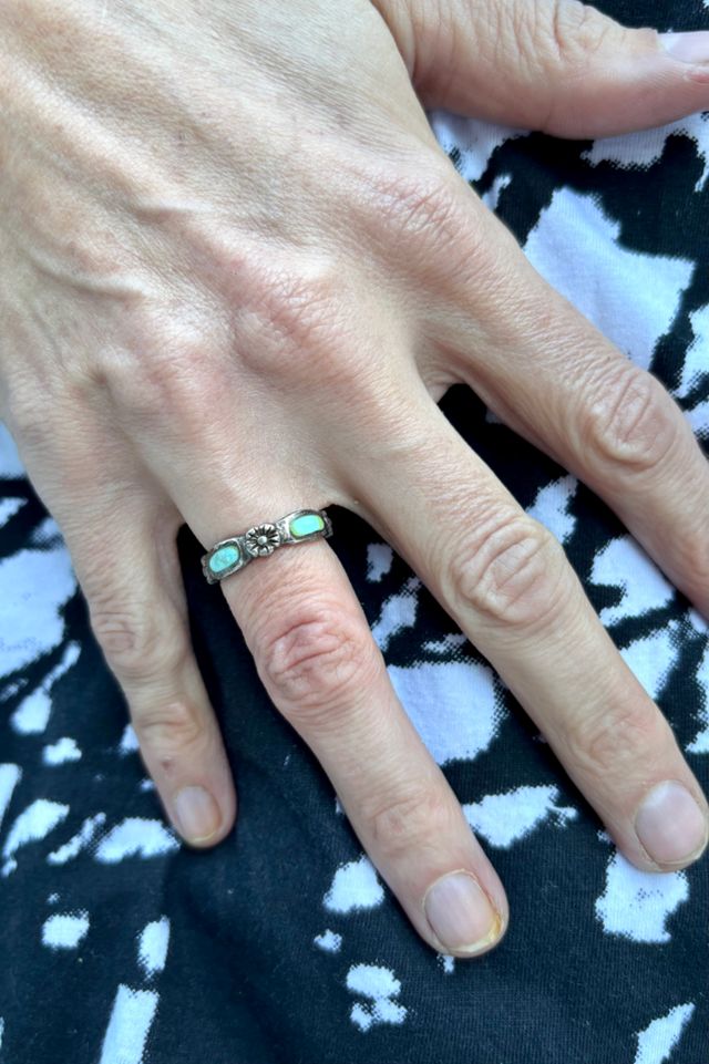 Art Deco Turquoise & Silver Ring Selected by Nomad Vintage #2
