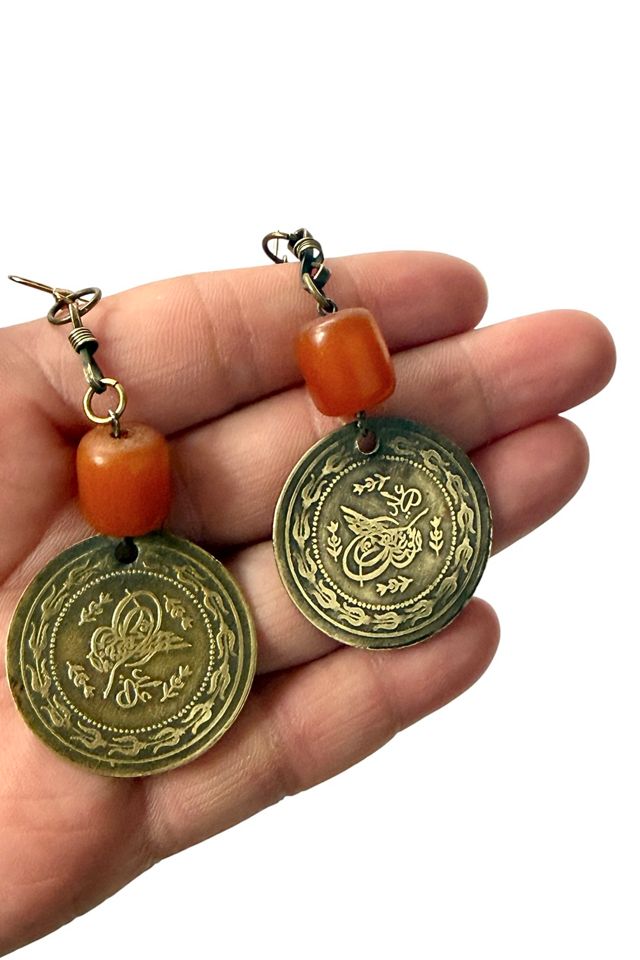 Vintage Beaded Coin Earrings Selected By Ankh By Racquel #2
