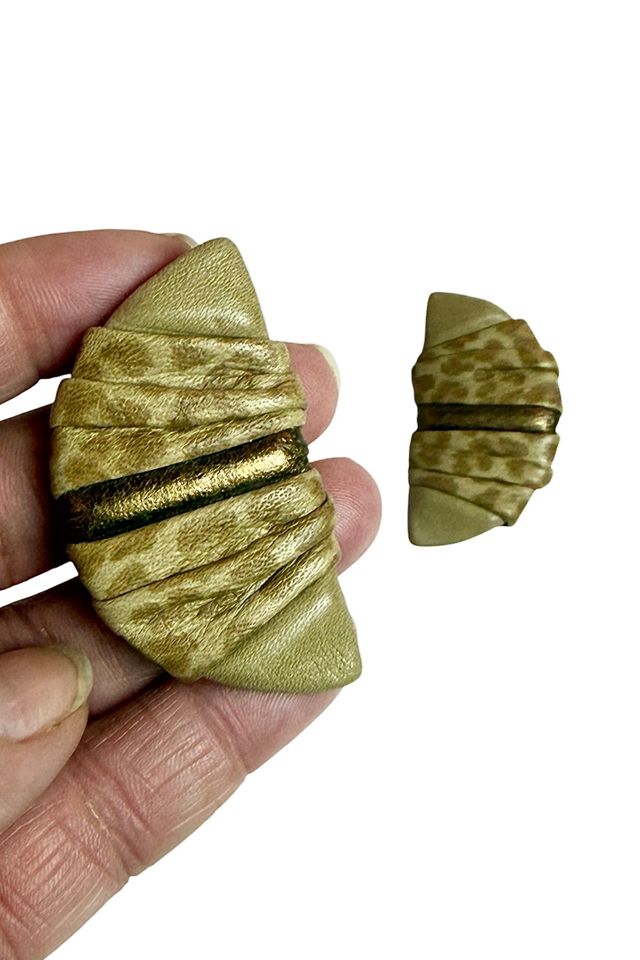 Vintage Rusched Leather Earrings Selected By Ankh By Racquel #2