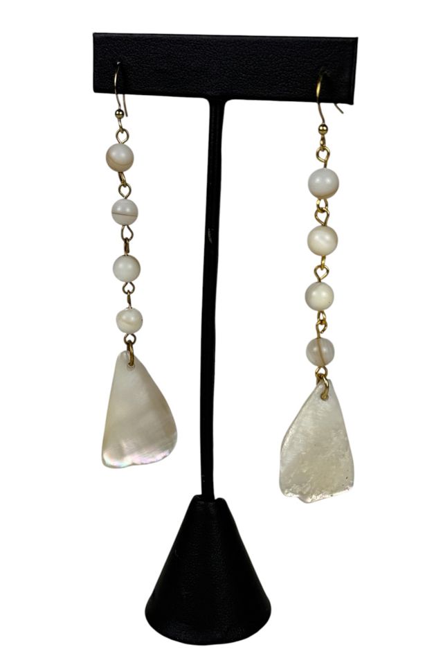 Vintage Mother Of Pearl Beaded Earrings Selected By Ankh By Racquel #1