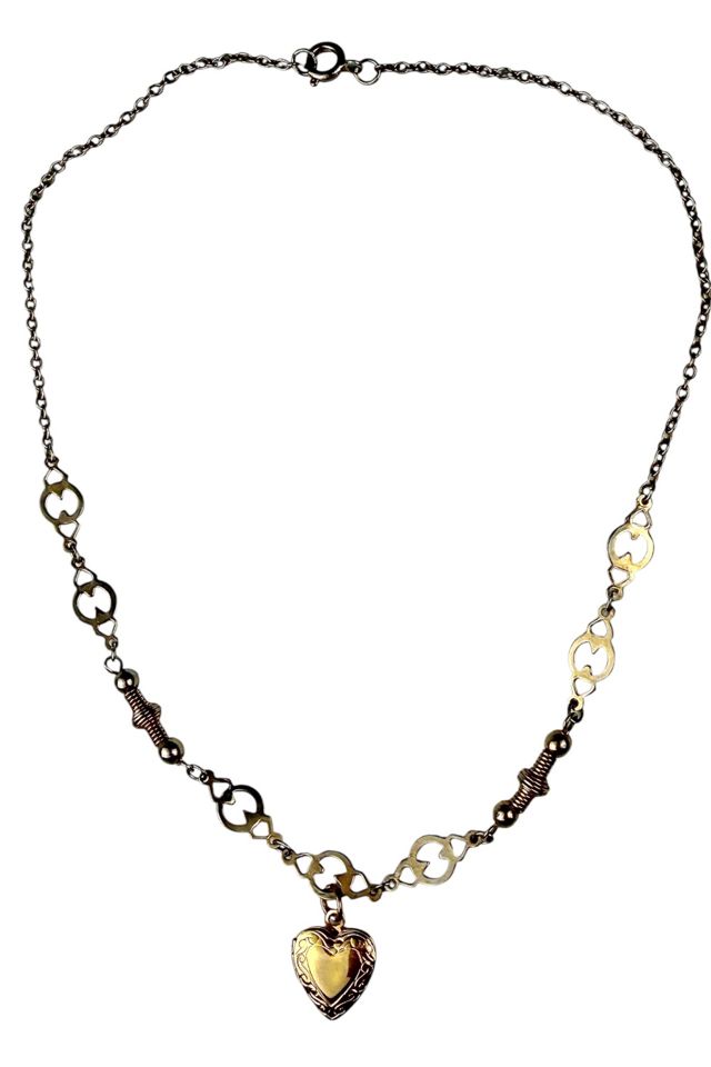 Delicate Vintage Gold Heart Locket Necklace Selected By Ankh By Racquel #1