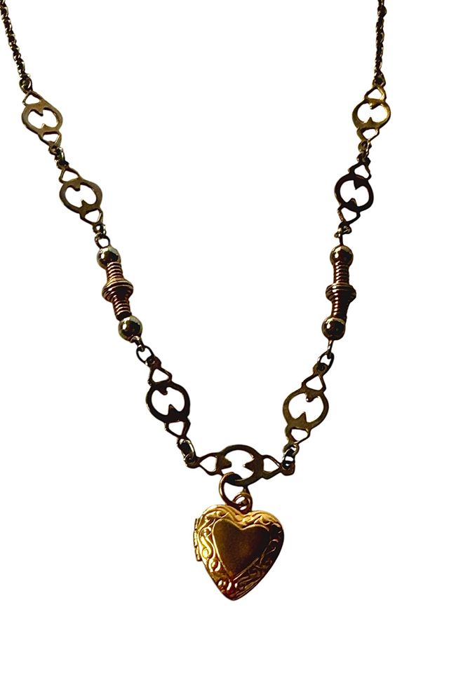 Delicate Vintage Gold Heart Locket Necklace Selected By Ankh By Racquel #2