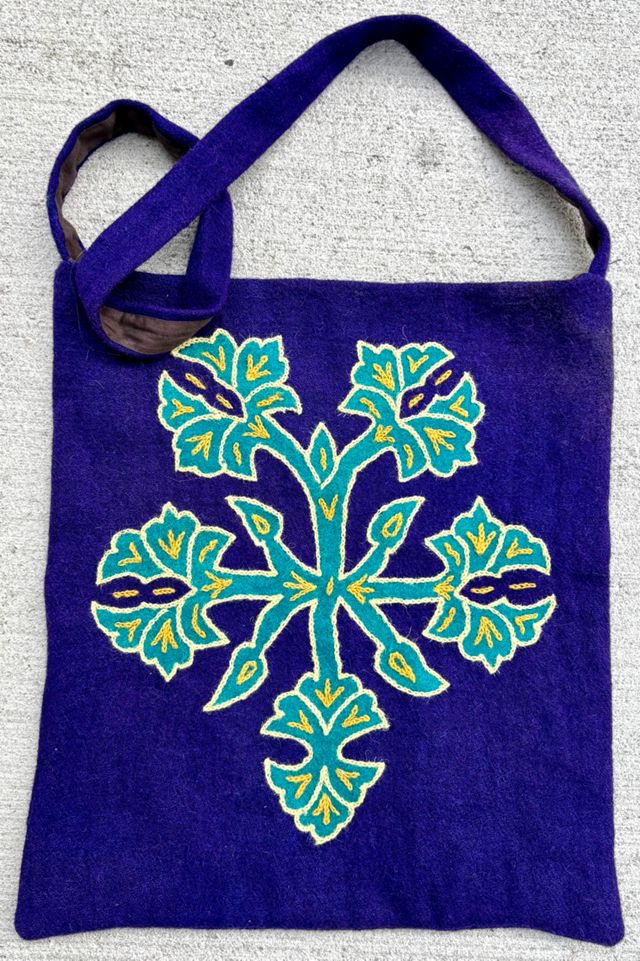 Vintage Handmade Felted Wool Embroidered Bag Selected by Nomad Vintage #1