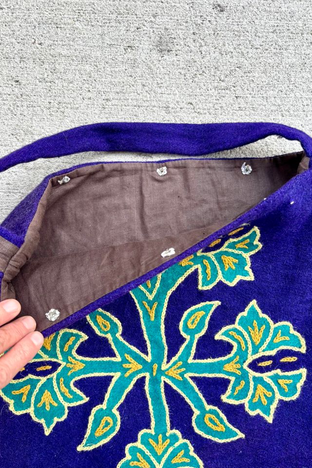 Vintage Handmade Felted Wool Embroidered Bag Selected by Nomad Vintage #3