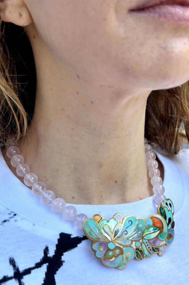 1980’s Champlevé Enamel Necklace Selected by Nomad Vintage #2