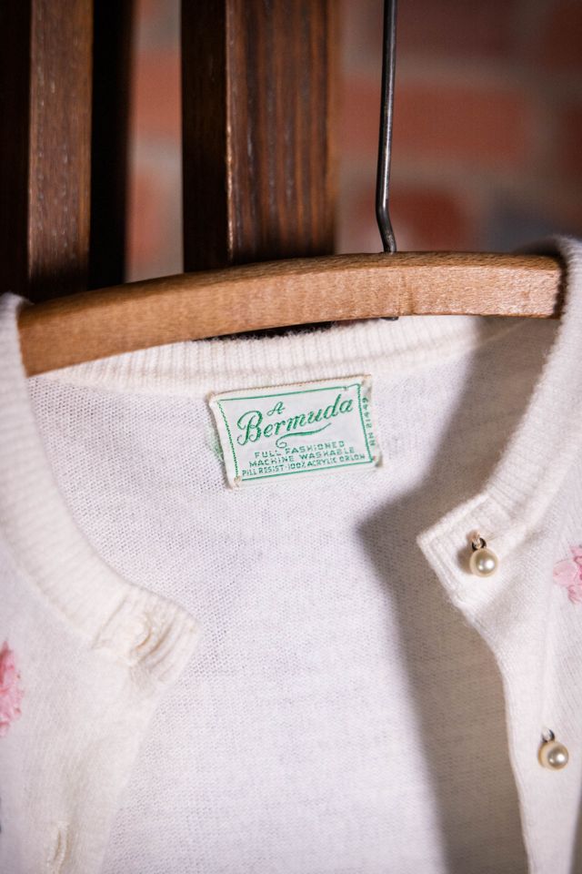 Vintage 1950s A Bermuda Rose Cardigan Sweater Selected by Black Shag Vintage #3