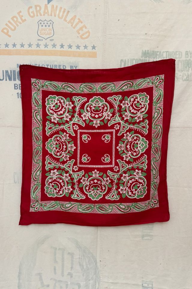 GOOD DAYS 1970s Red and Green Bandana #1
