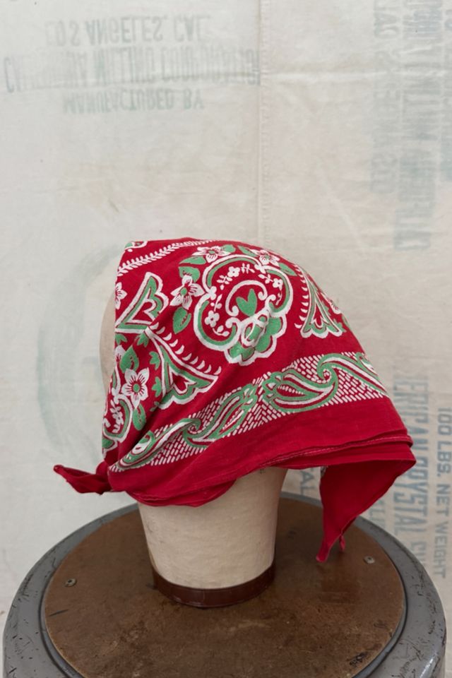 GOOD DAYS 1970s Red and Green Bandana #2