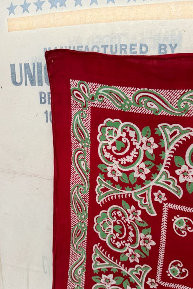 GOOD DAYS 1970s Red and Green Bandana #3