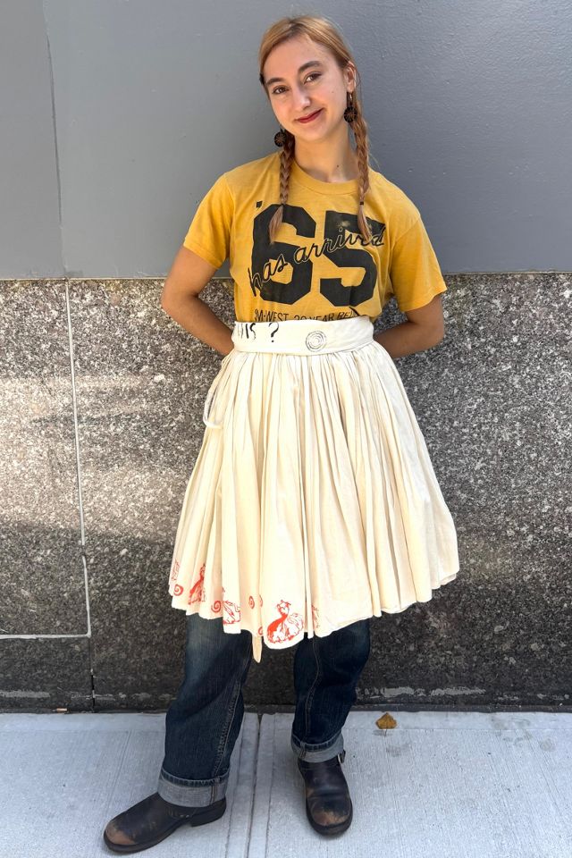 Vintage Hand Stenciled Wrap Skirt Selected by Nomad Vintage #1