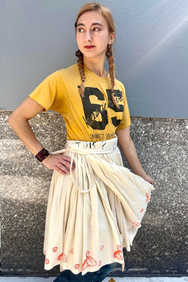 Vintage Hand Stenciled Wrap Skirt Selected by Nomad Vintage #2