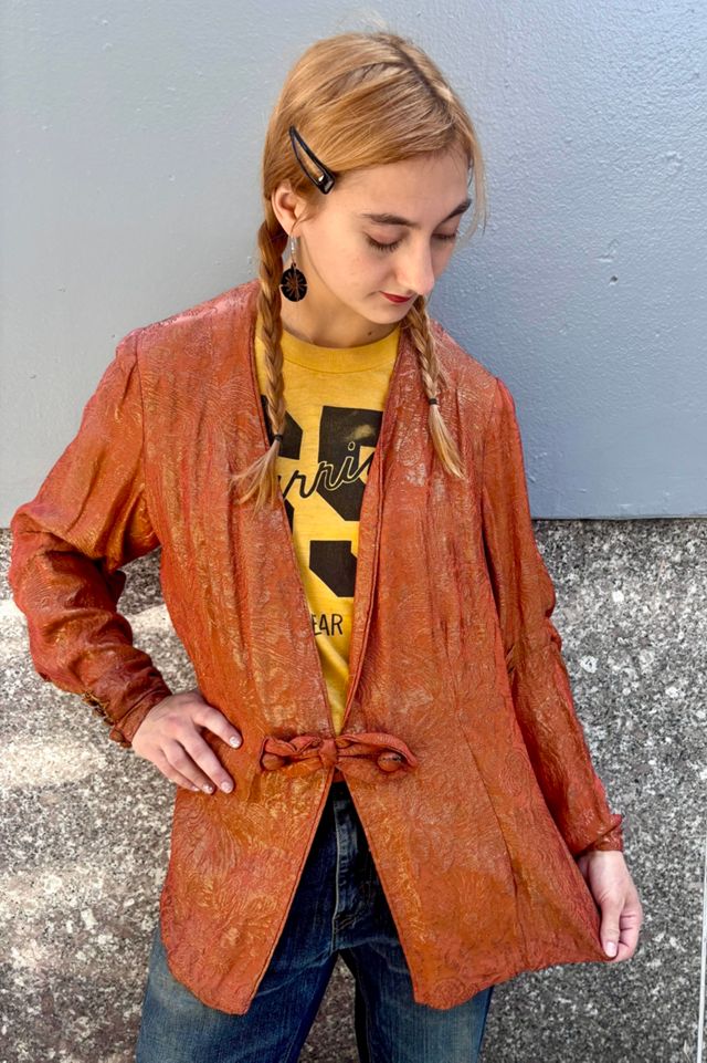 1930’s Orange & Gold Filigree Silk Jacket Selected by Nomad Vintage #2