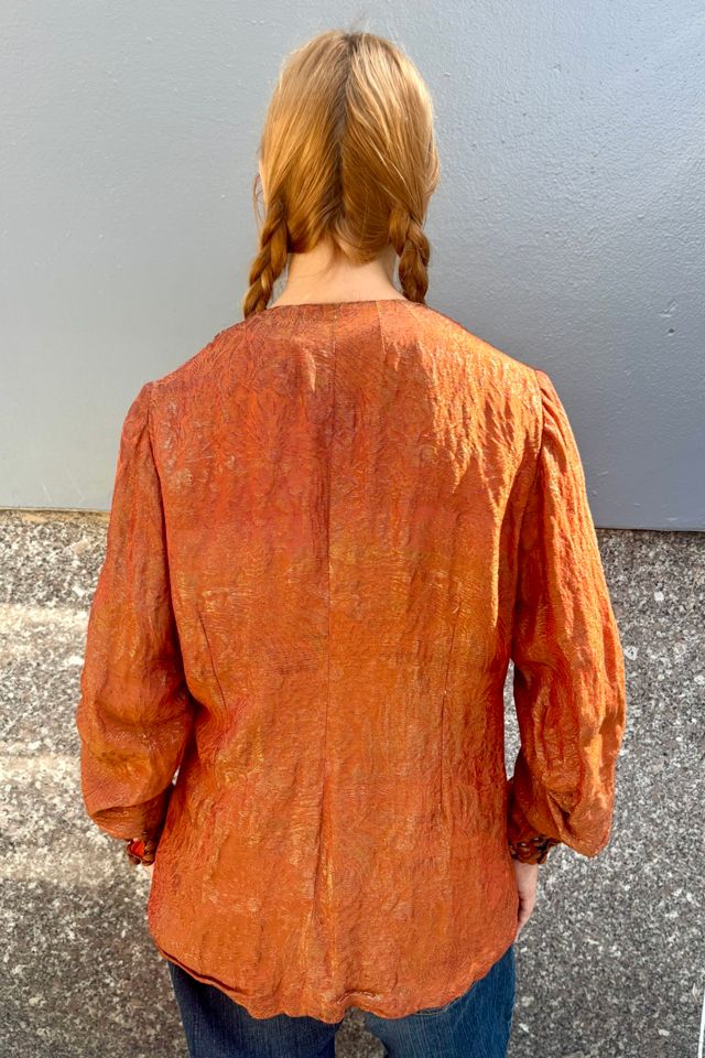 1930’s Orange & Gold Filigree Silk Jacket Selected by Nomad Vintage #3