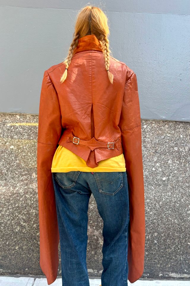 Vintage Rust Statement Leather Jacket Selected by Nomad Vintage #1