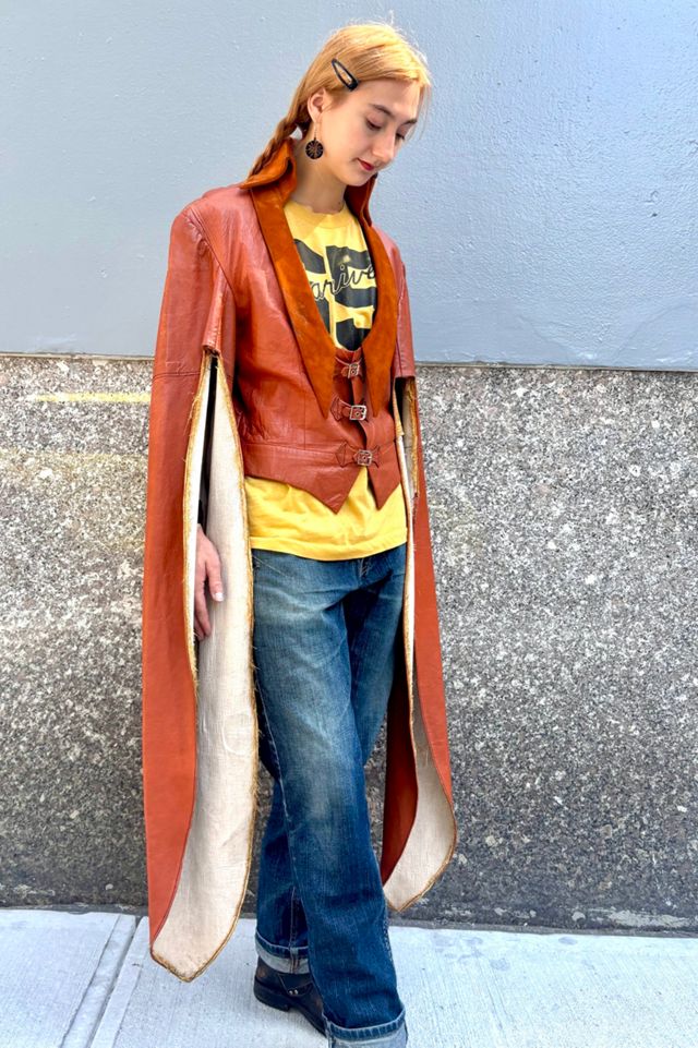 Vintage Rust Statement Leather Jacket Selected by Nomad Vintage #2