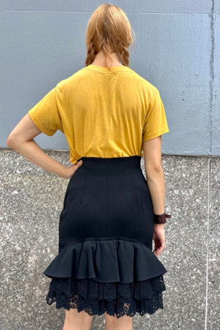 1980’s Sergio Girombelli Ruffle Skirt Selected by Nomad Vintage