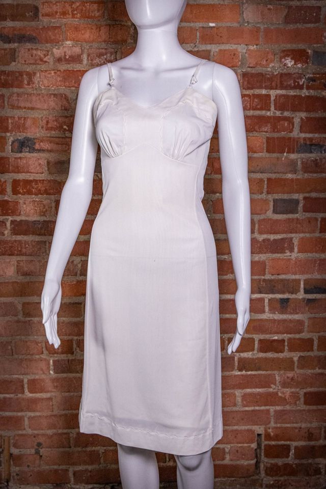 Vintage 60s White Slip Dress Selected By Black Shag Vintage #1