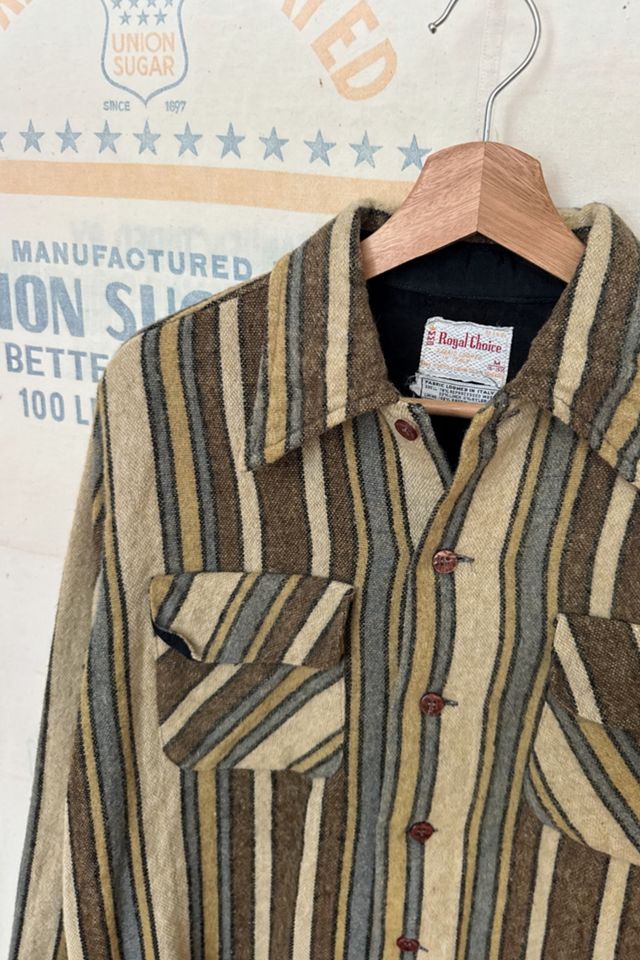 GOOD DAYS 1970s Striped Shirt Jacket #2