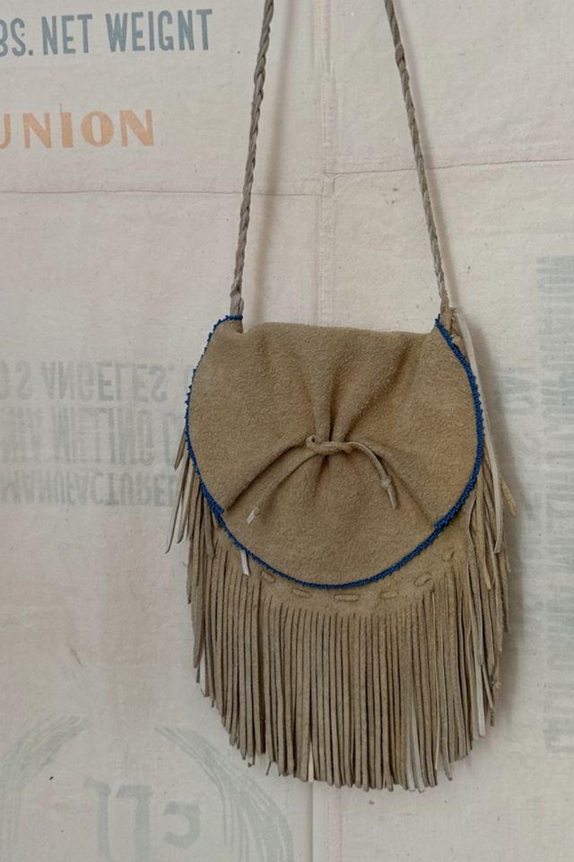 GOOD DAYS Leather and Hand Beaded Fringe Bag #2