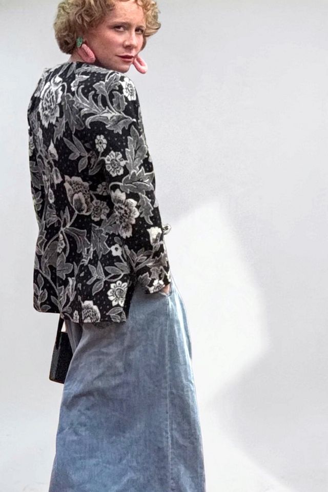 1990s Ungaro Floral Wool Flannel Mini Skirt Suit Selected by Personal Choice #3