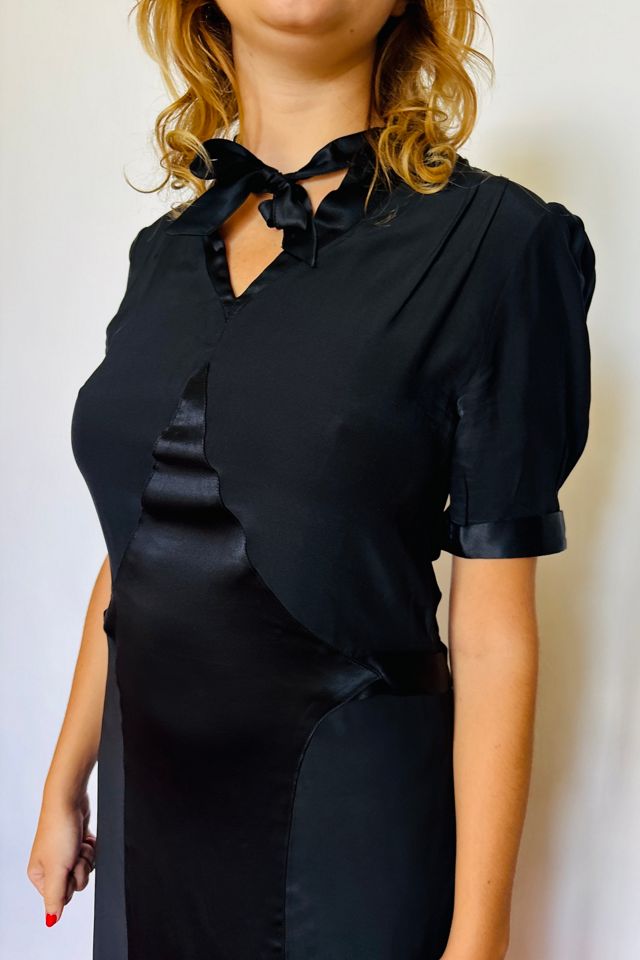 Vintage Black Silk Maid Dress Selected by Atlantic Vintage #1