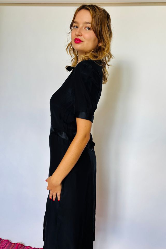 Vintage Black Silk Maid Dress Selected by Atlantic Vintage #2