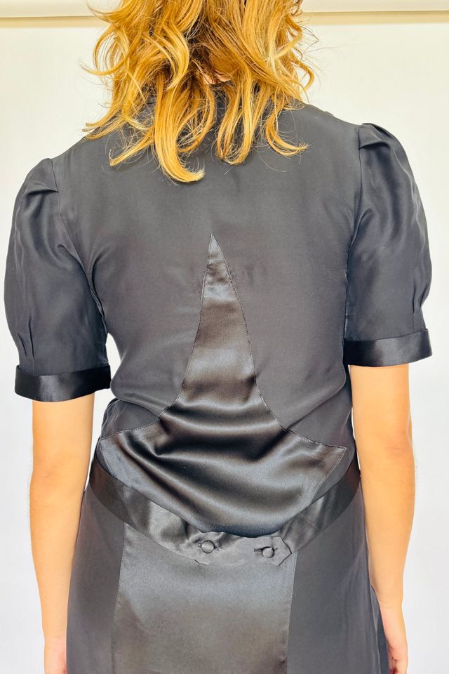 Vintage Black Silk Maid Dress Selected by Atlantic Vintage #3