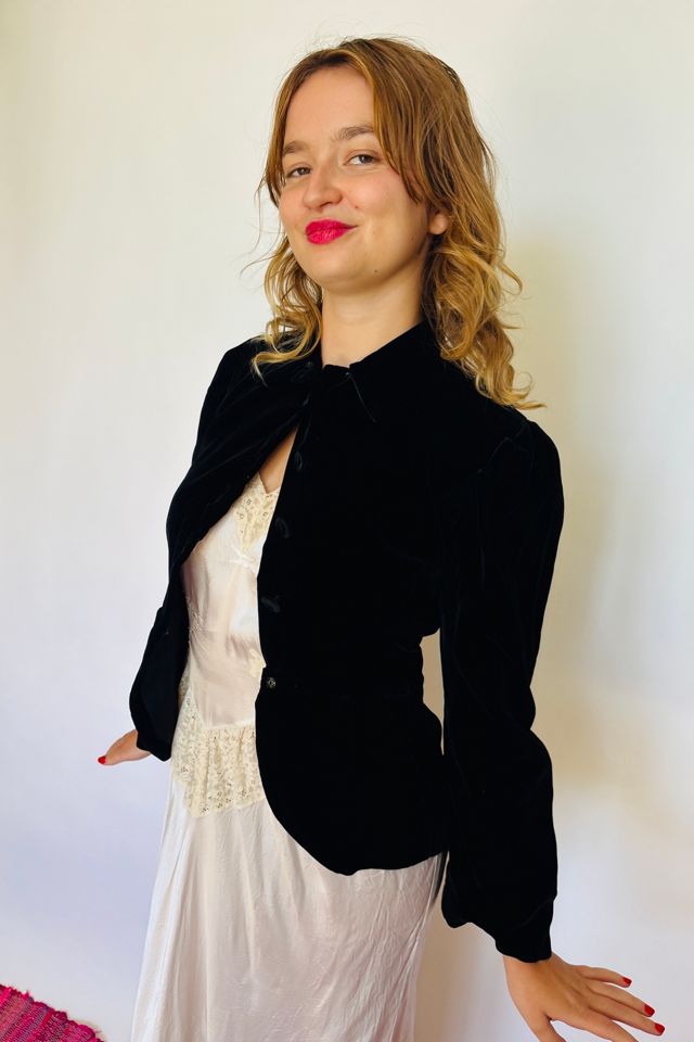 Vintage Black Velvet Waist Coat Selected by Atlantic Vintage #1