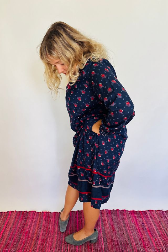 Vintage 70’s Smock Dress with Beaded Neck Detail Selected by Atlantic Vintage #2