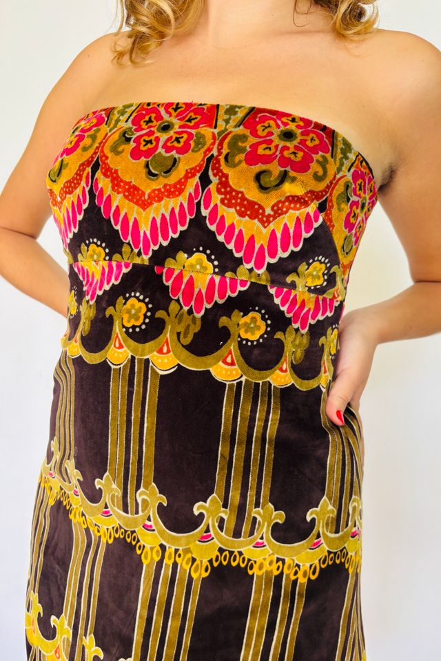 Vintage Velvet Showgirl Strapless Dress Selected by Atlantic Vintage #3