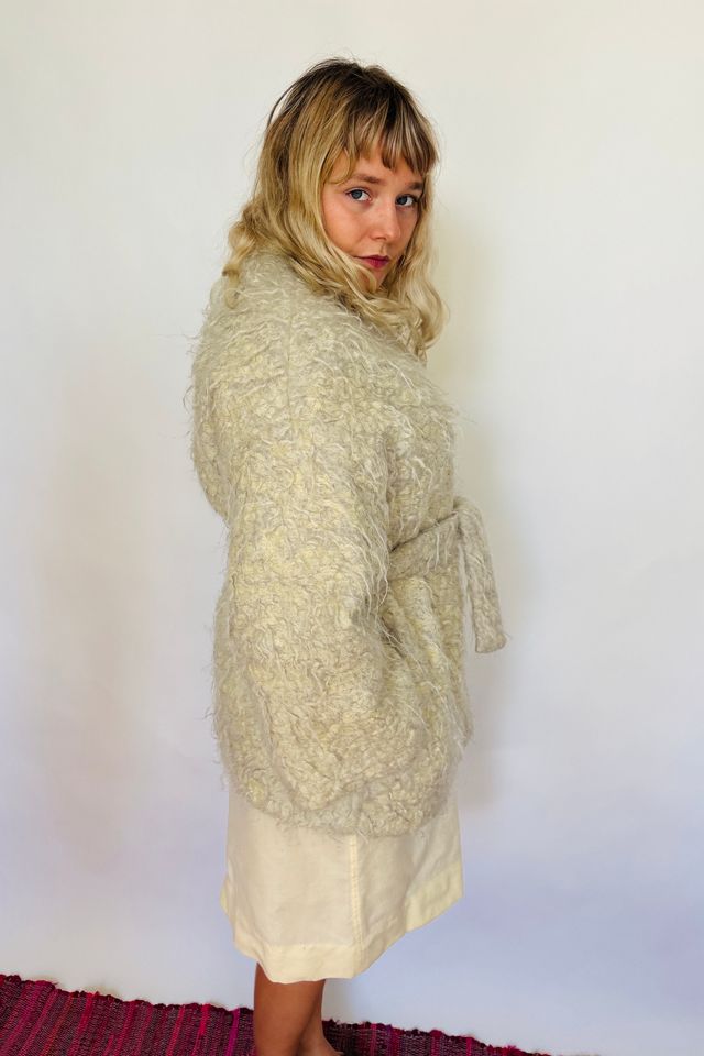 Vintage Winter White Wooly Shag Belted Coat Selected by Atlantic Vintage #2