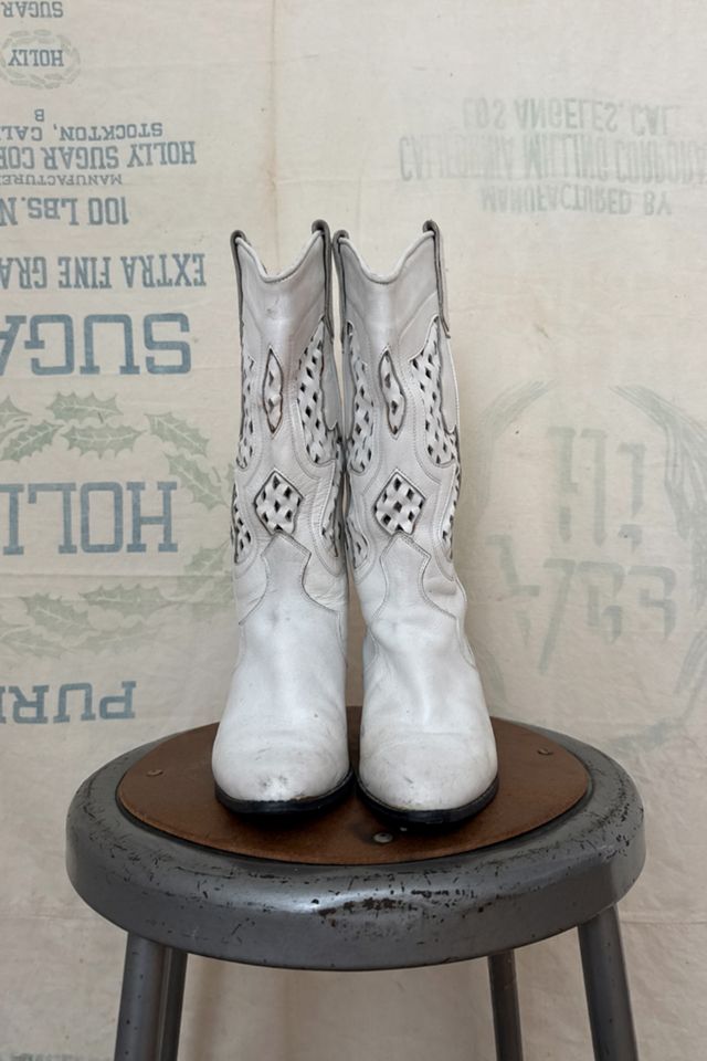 GOOD DAYS 1980s White Cowboy Boots #1