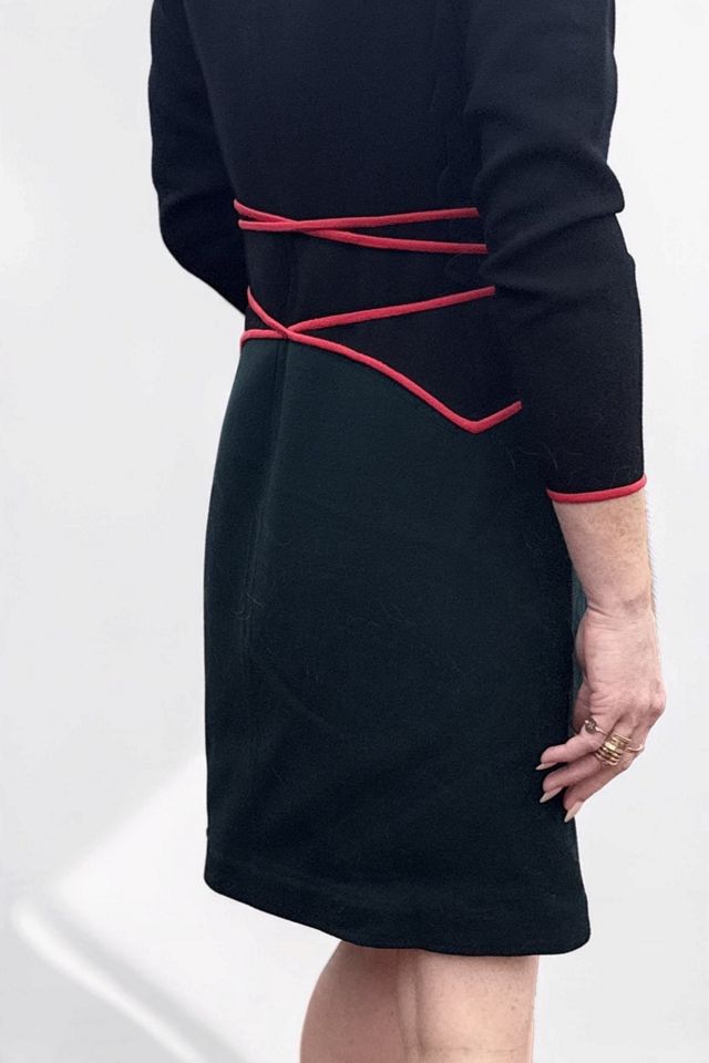 1990s Geoffrey Beene Colorblocked Wool Crepe Mini Dress Selected by Personal Choice #2
