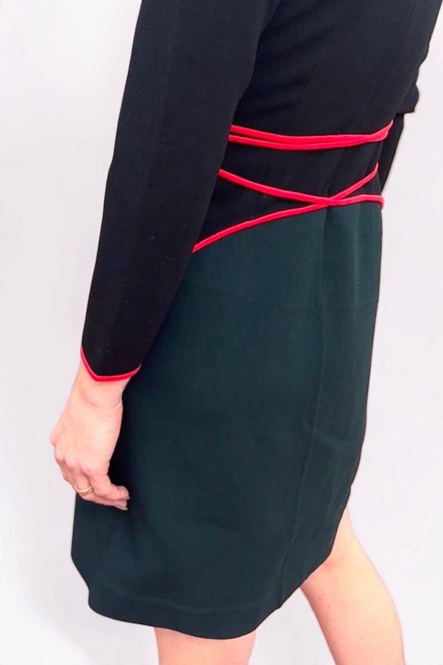 1990s Geoffrey Beene Colorblocked Wool Crepe Mini Dress Selected by Personal Choice #3