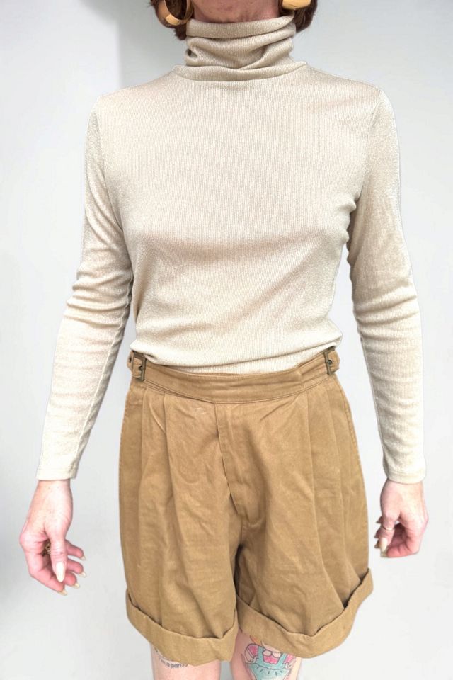 Y2K Gold Lamé Turtleneck Selected by Personal Choice #1