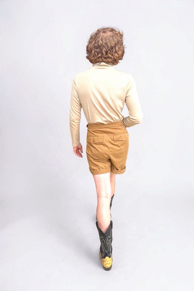 1990s J. Peterman Pleated Khaki Gurkha Shorts Selected by Personal Choice #1