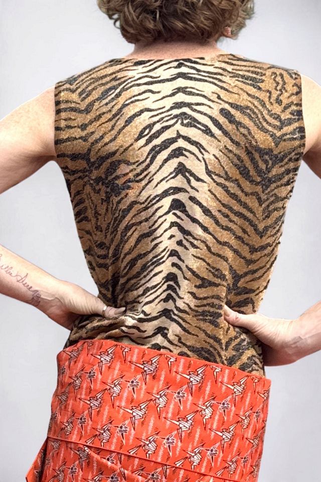 1990s Caché Tiger Striped Lamé Twin Set Selected by Personal Choice #1