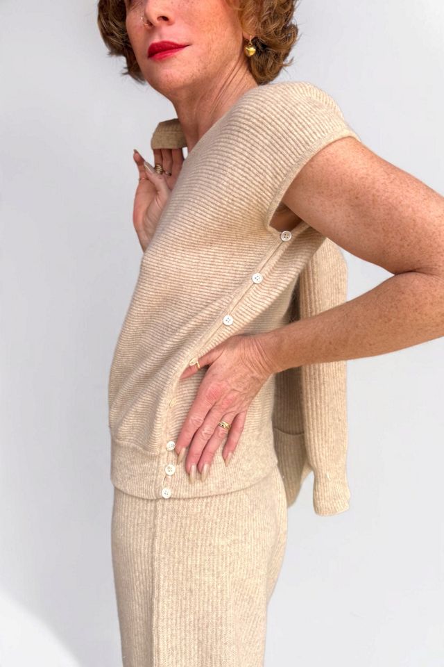 1980s Liz Claiborne Angora Rib Knit Three Piece Skirt Top Cardigan Set Selected by Personal Choice #1