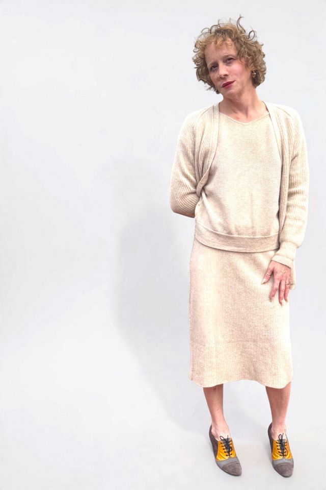 1980s Liz Claiborne Angora Rib Knit Three Piece Skirt Top Cardigan Set Selected by Personal Choice #2
