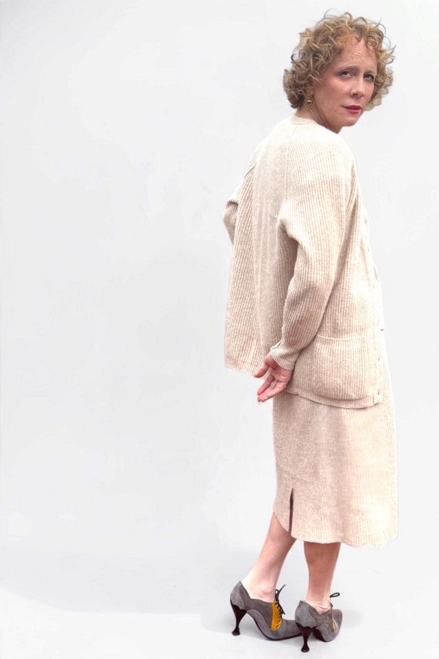 1980s Liz Claiborne Angora Rib Knit Three Piece Skirt Top Cardigan Set Selected by Personal Choice #3