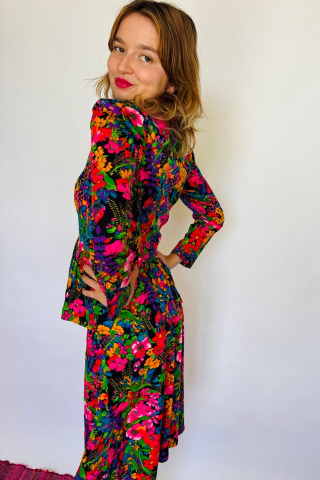 Vintage Day Glo Floral 2 Piece Selected by Atlantic Vintage #1